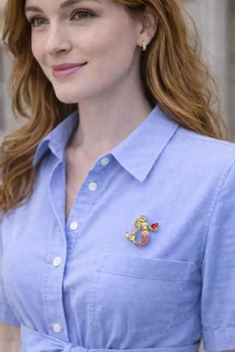 Deniz Kızı Figürlü Broş