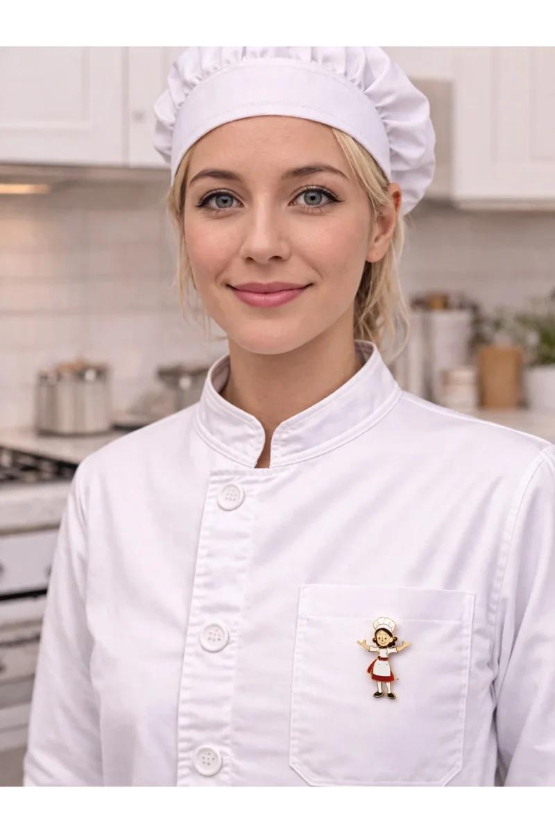Mutfak Temalı Kadın Şef Broş