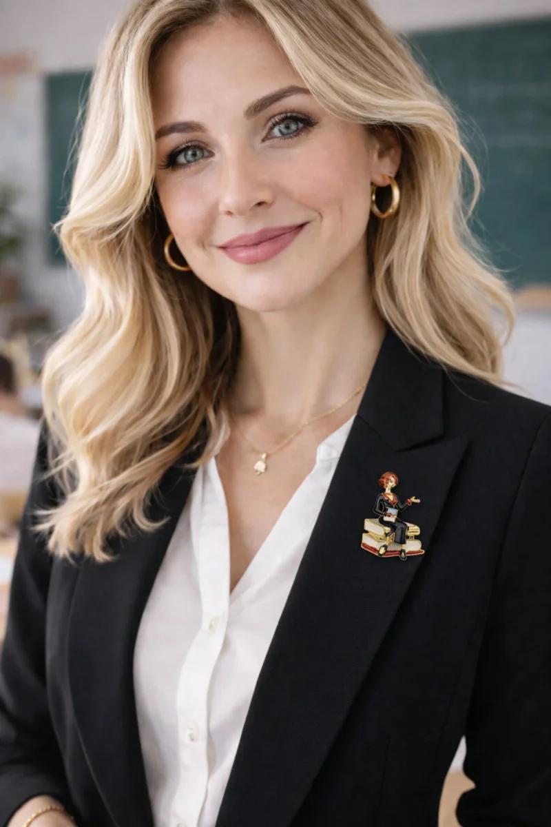 Öğretmen Figürlü Broş