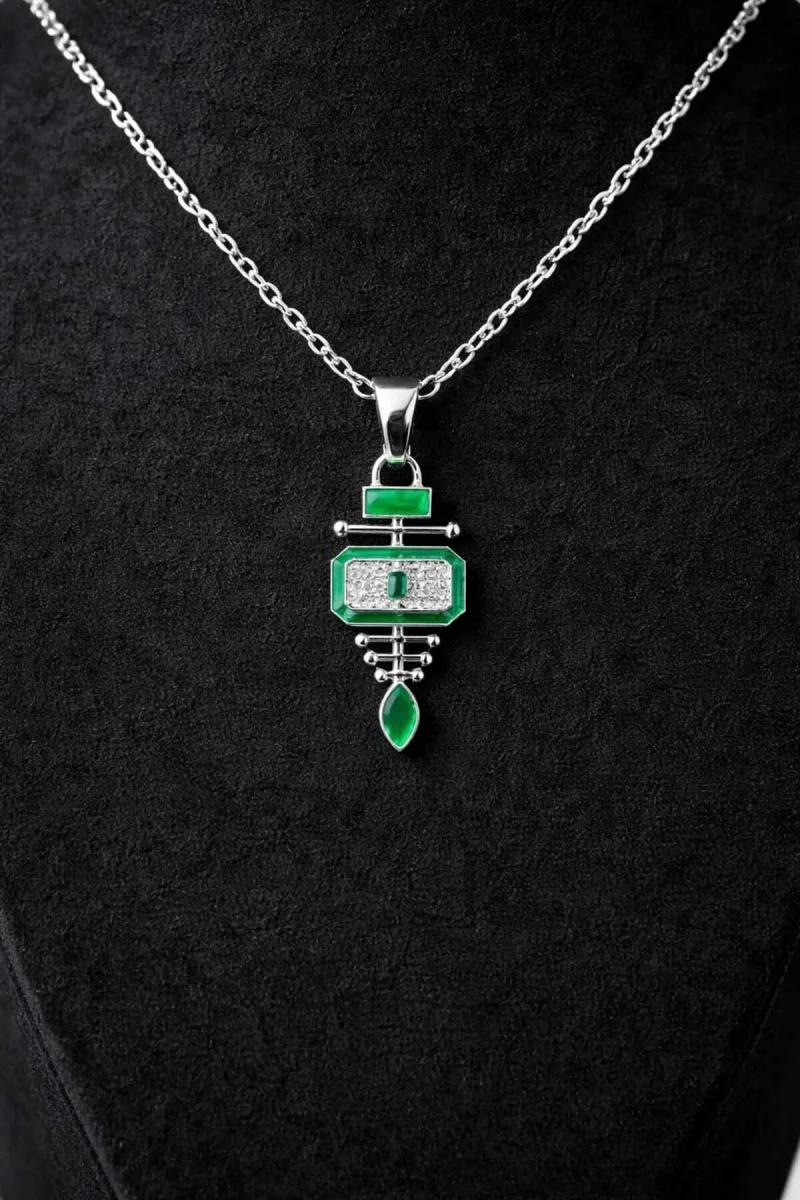 Vintage Tasarım Yeşil Kolye