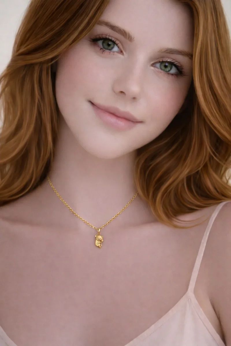 Minimal Koala Figürlü Gold Kolye - 2