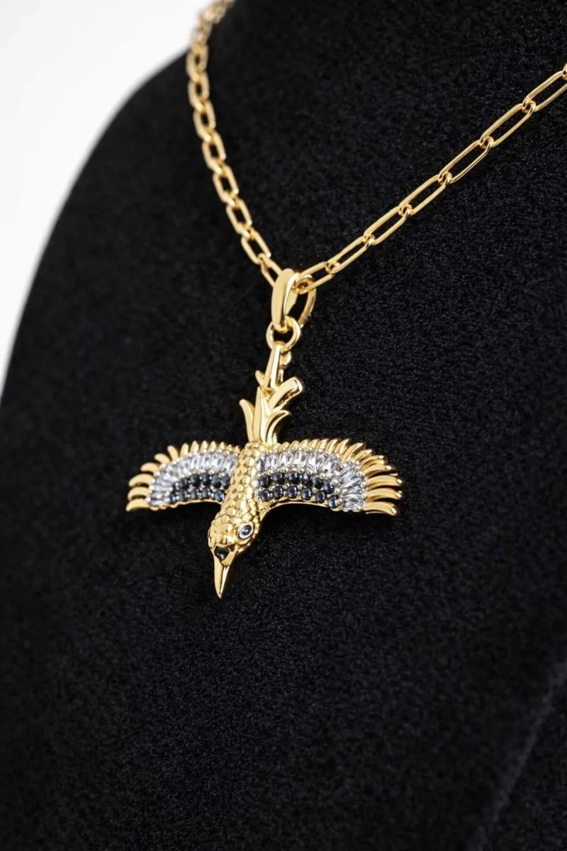 Anka Kuşu Figürlü Taşlı Kolye - 2