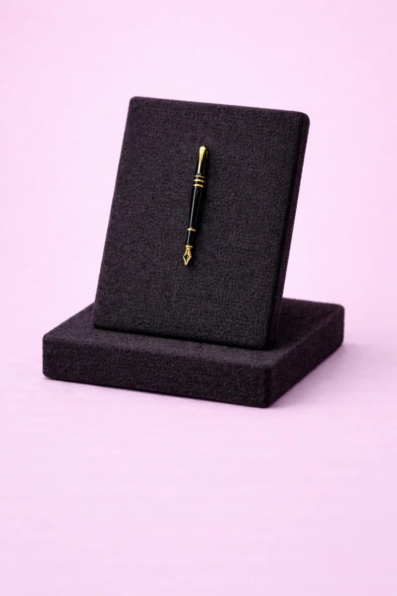 Gold Detaylı Kalem Tasarım Broş