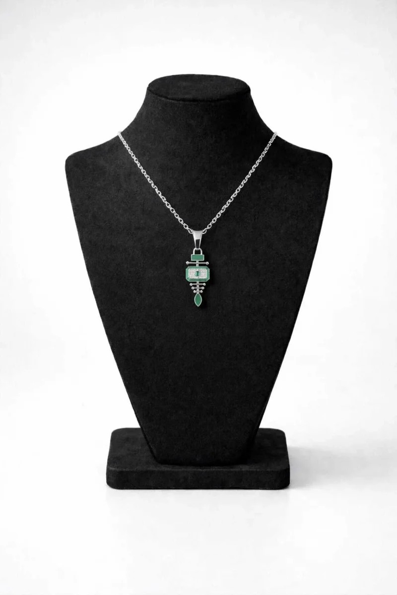 Vintage Tasarım Yeşil Kolye