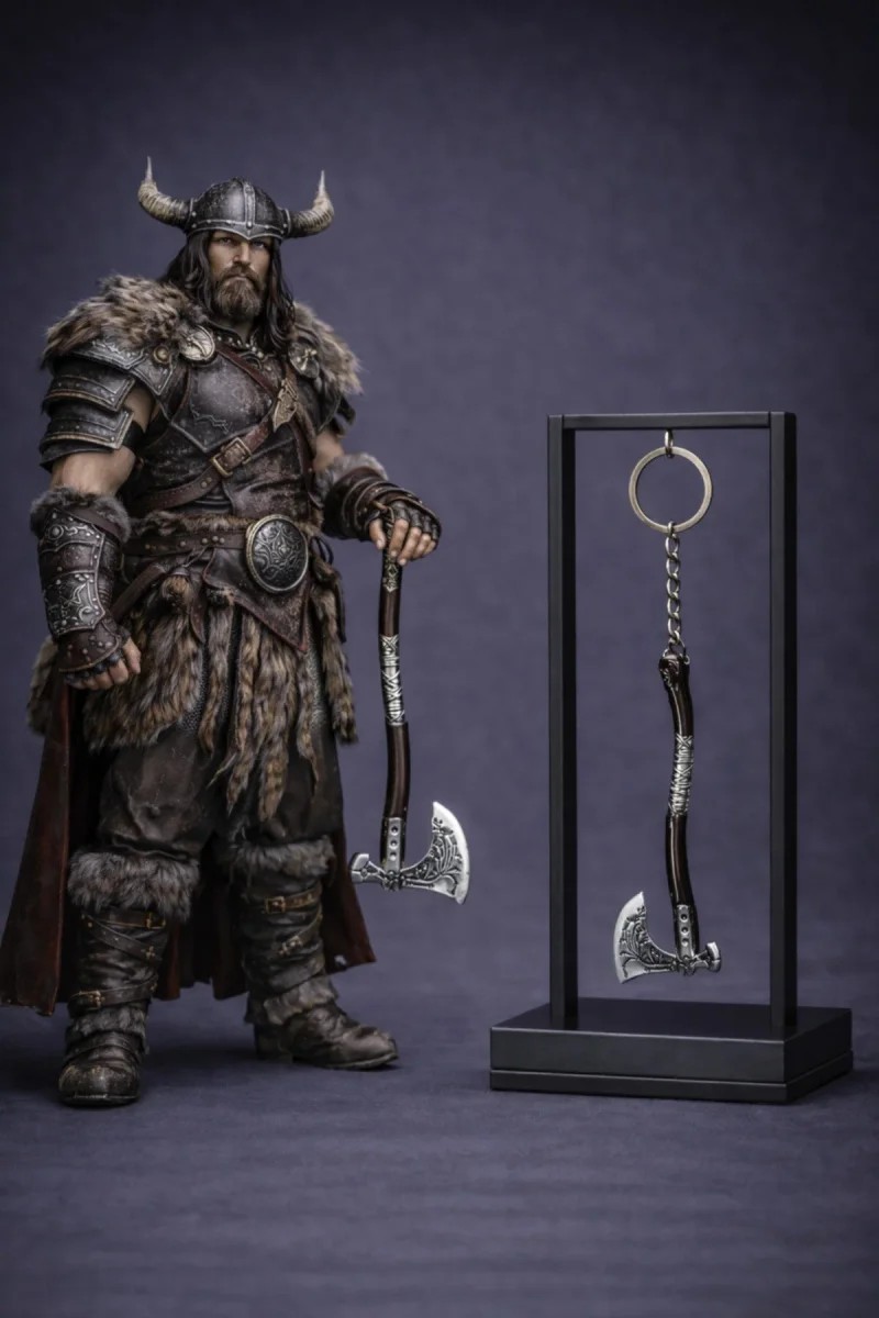 Savaşçı Baltası Anahtarlık – Metal Zincirli Premium Tasarım Koleksiyon Ürünü
